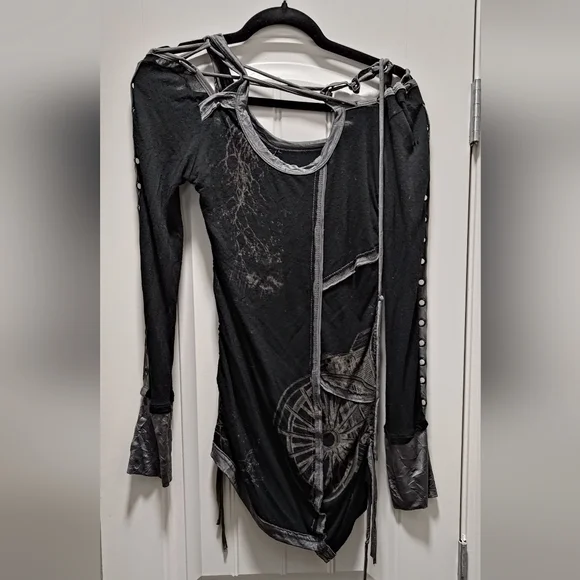 Salvage Black Hoodie with Silver Graphics - Picture 6 of 6